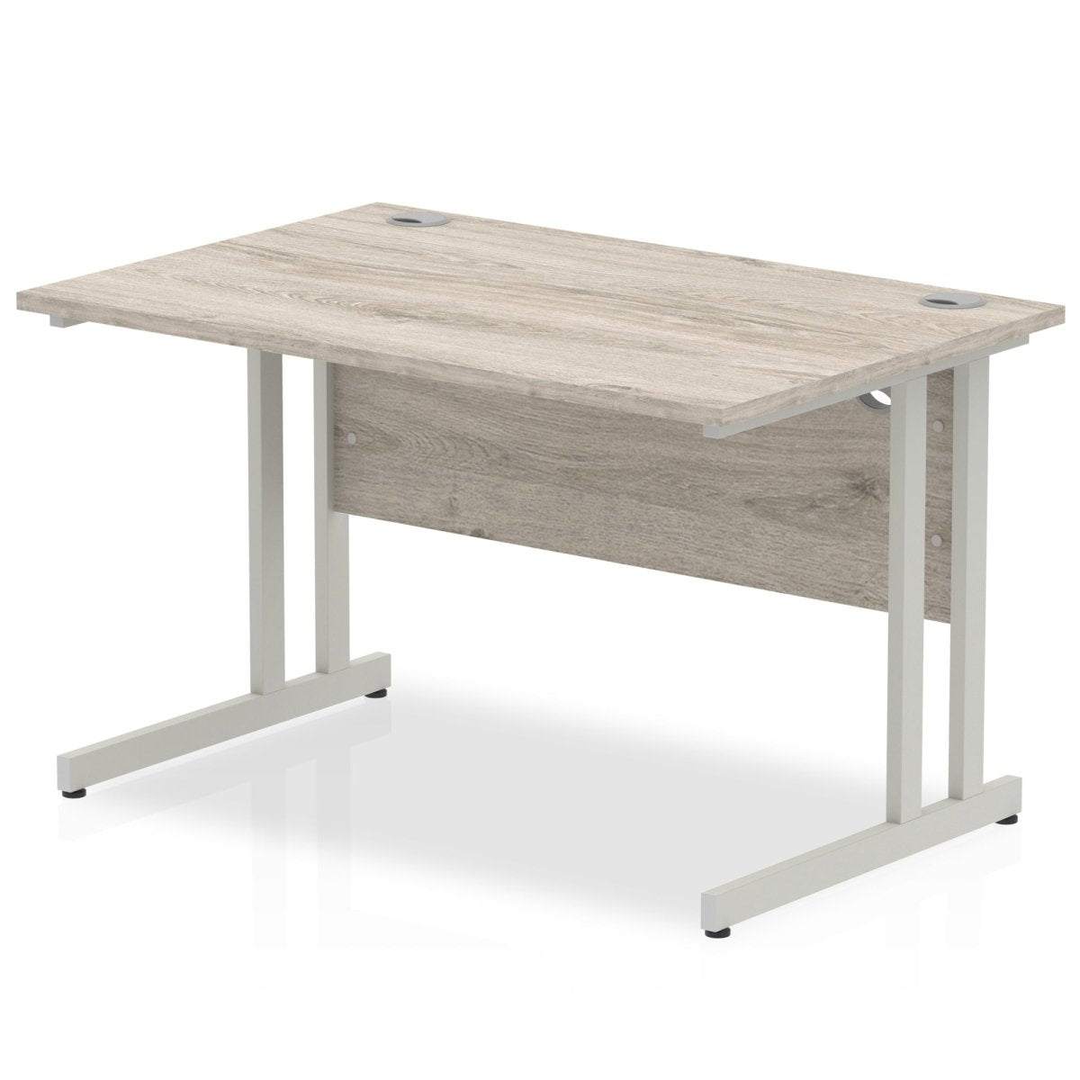 Office furniture impulse-120mm-straight-desk-cantilever-leg Dynamic  Silver Colour Grey Oak 