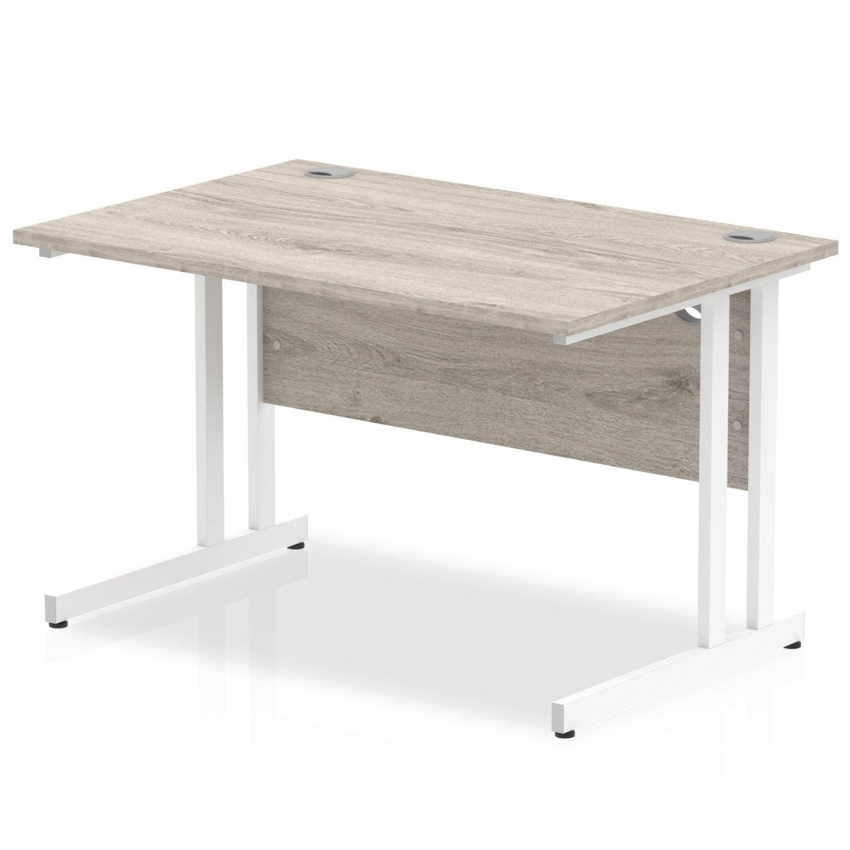 Office furniture impulse-120mm-straight-desk-cantilever-leg Dynamic  White Colour Grey Oak 