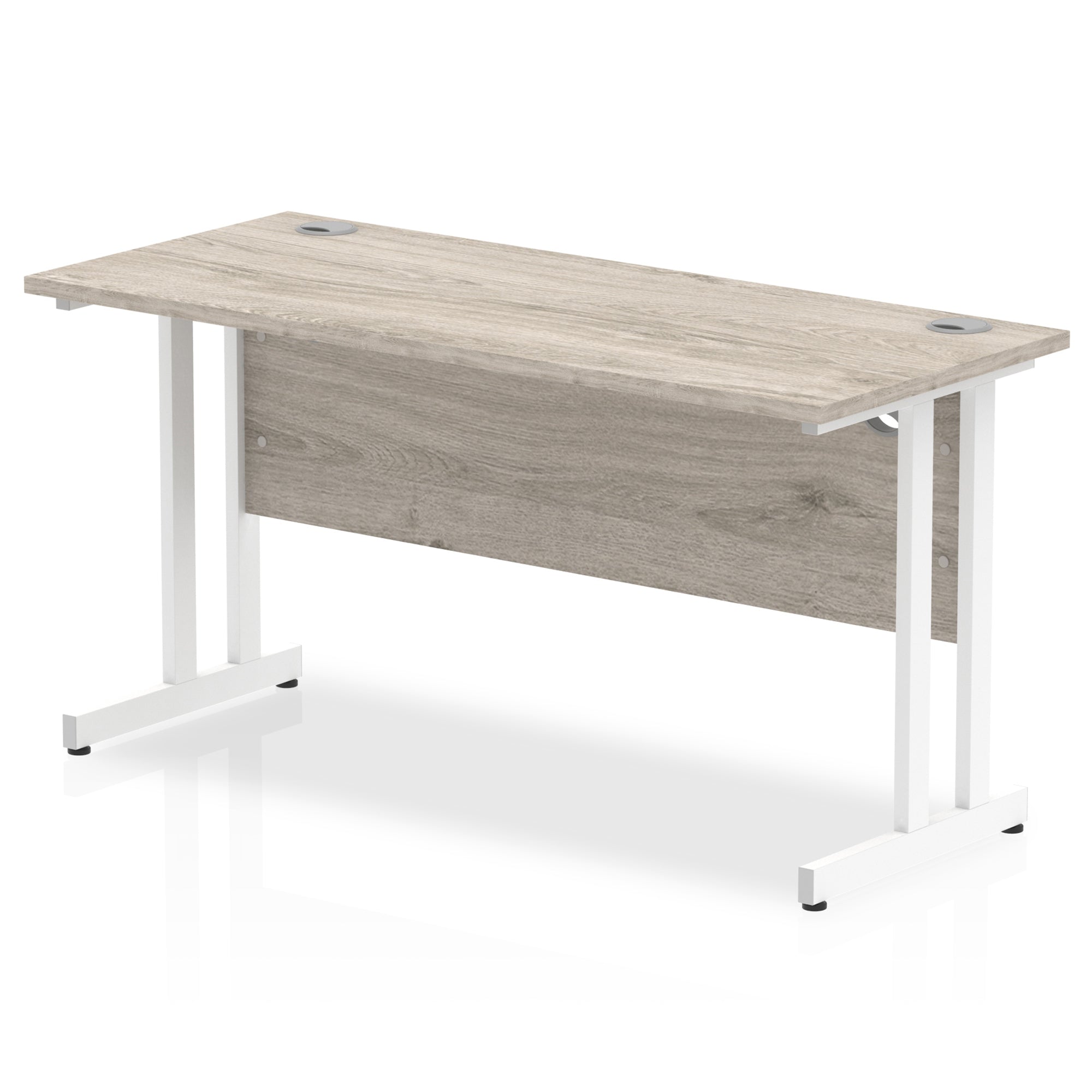 Office furniture impulse-140mm-slimline-desk-cantilever-leg Dynamic  White Colour Grey Oak 
