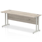 Office furniture impulse-180mm-slimline-desk-cantilever-leg Dynamic  Silver Colour Grey Oak 