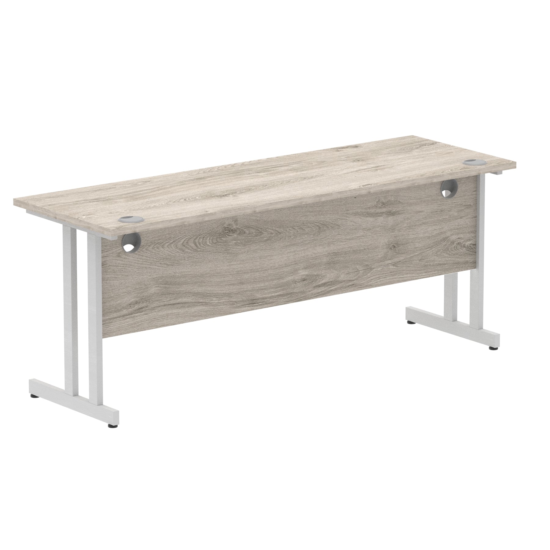 Office furniture impulse-180mm-slimline-desk-cantilever-leg Dynamic  Black Colour Grey Oak 