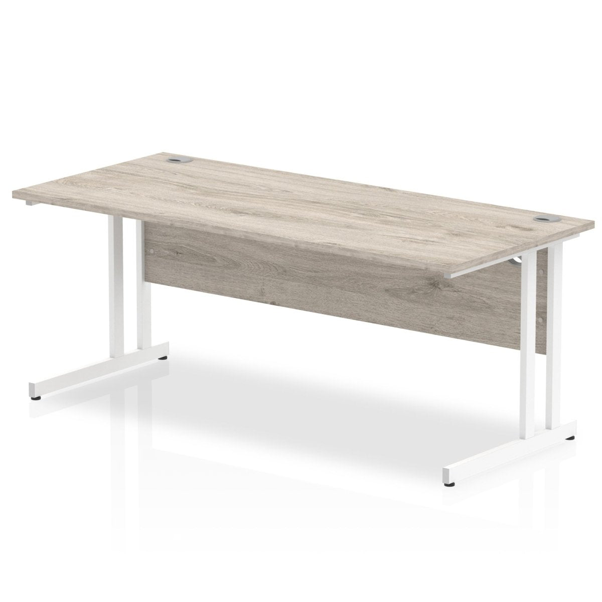 Office furniture impulse-180mm-straight-desk-cantilever-leg Dynamic  White Colour Grey Oak 