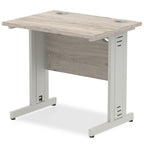 Office furniture impulse-800mm-slimline-desk-cable-managed-leg Dynamic  Silver Colour Grey Oak 