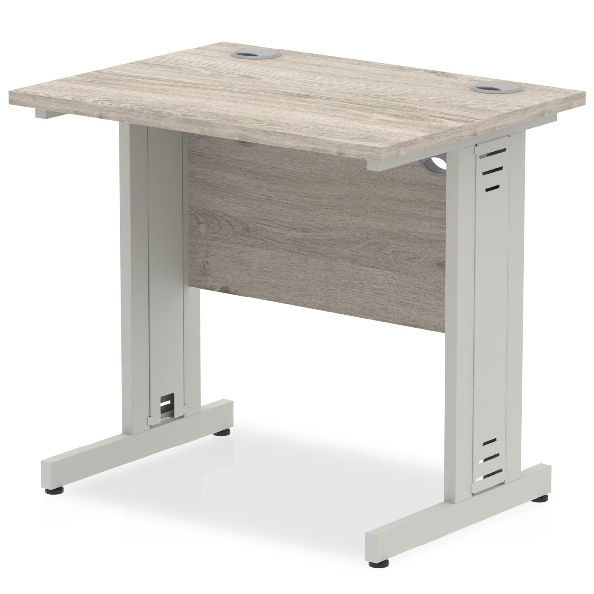 Office furniture impulse-800mm-slimline-desk-cable-managed-leg Dynamic  Silver Colour Grey Oak 