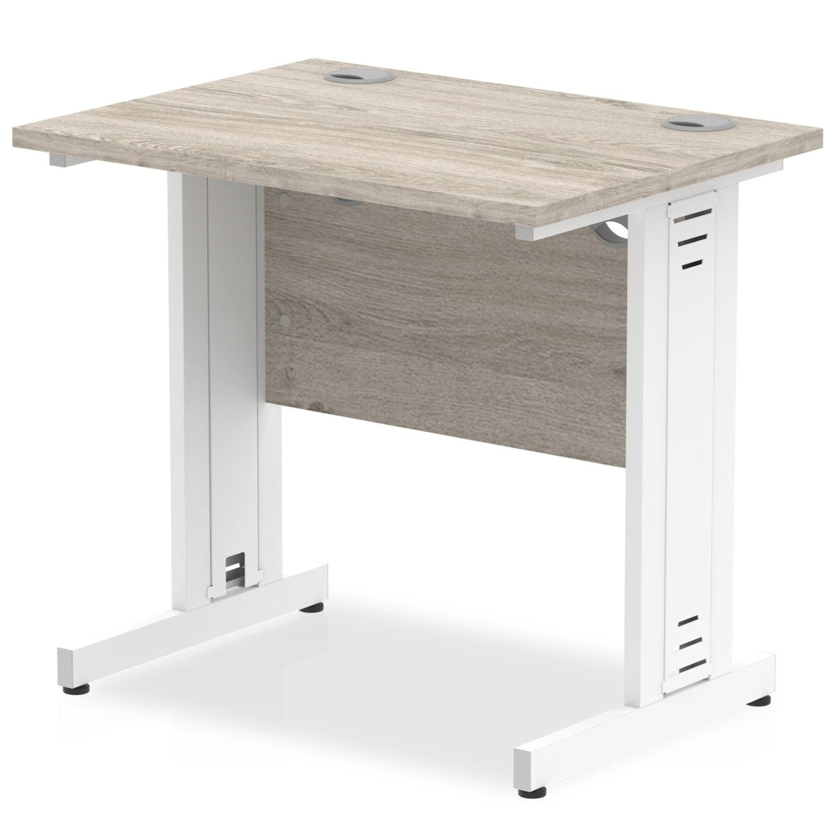 Office furniture impulse-800mm-slimline-desk-cable-managed-leg Dynamic  White Colour Grey Oak 