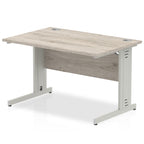 Office furniture impulse-120mm-straight-desk-cable-managed-leg Dynamic  Silver Colour Grey Oak 