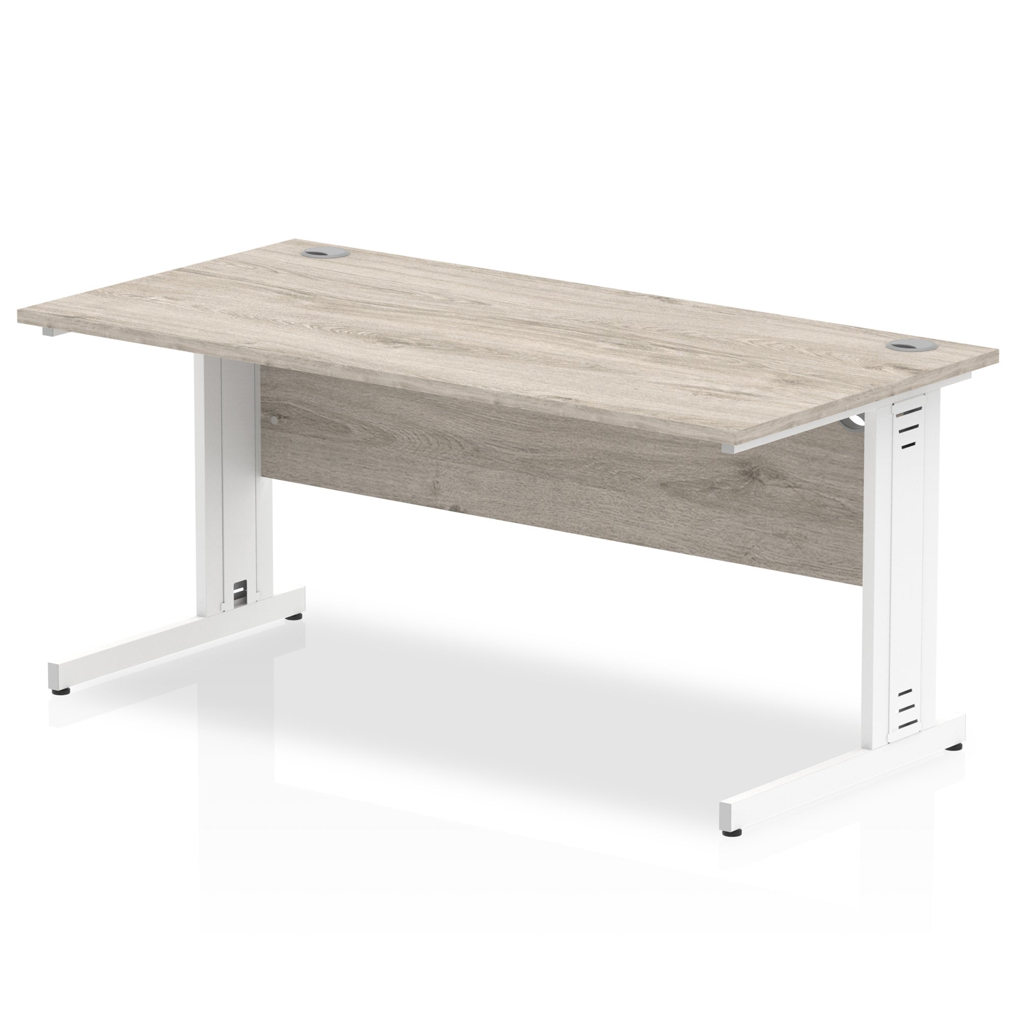 Office furniture impulse-140mm-straight-desk-cable-managed-leg Dynamic  White Colour Grey Oak 