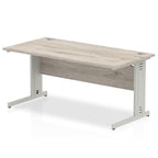 Office furniture impulse-160mm-straight-desk-cable-managed-leg Dynamic  Silver Colour Grey Oak 