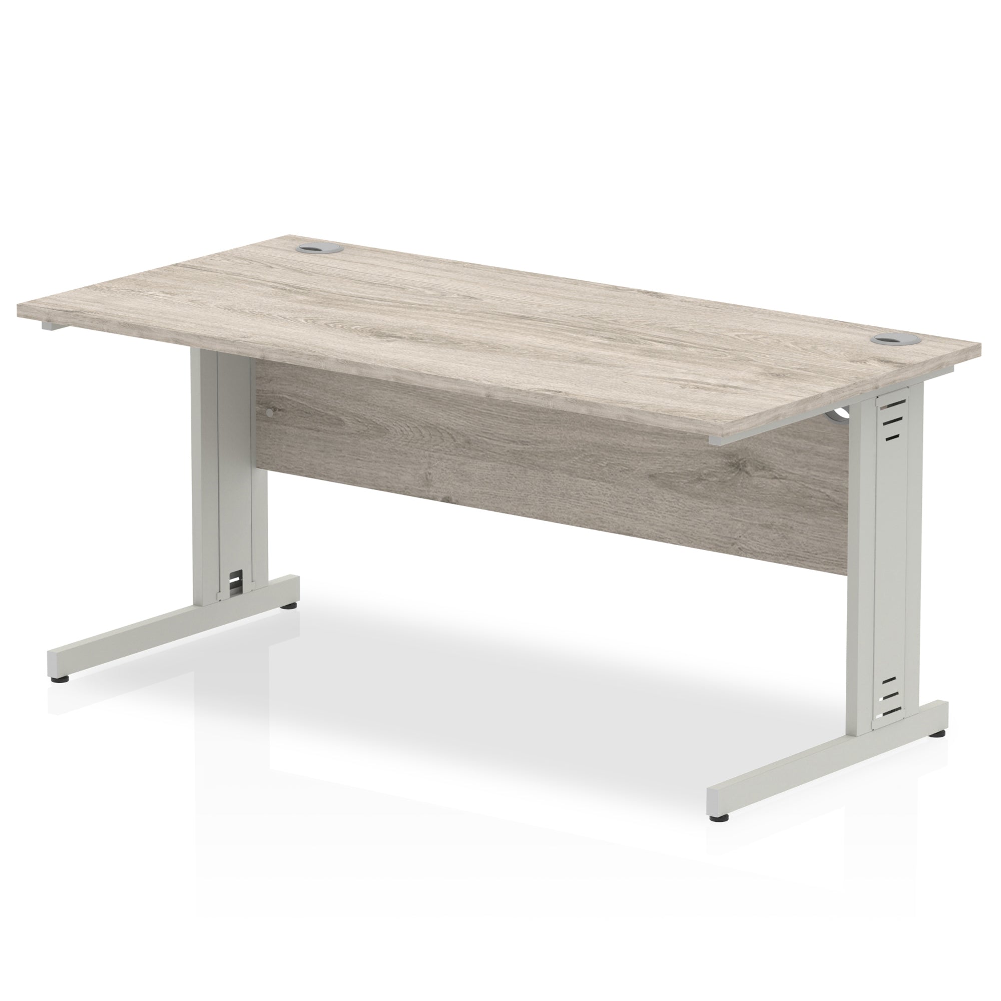 Office furniture impulse-160mm-straight-desk-cable-managed-leg Dynamic  Silver Colour Grey Oak 