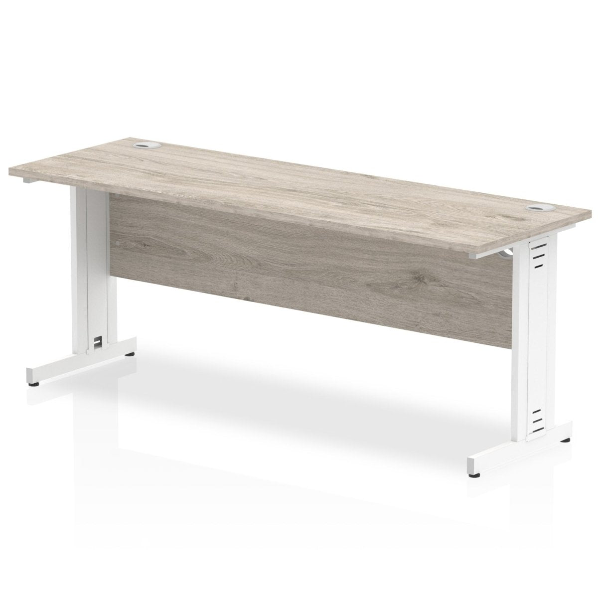 Office furniture impulse-180mm-slimline-desk-cable-managed-leg Dynamic  White Colour Grey Oak 