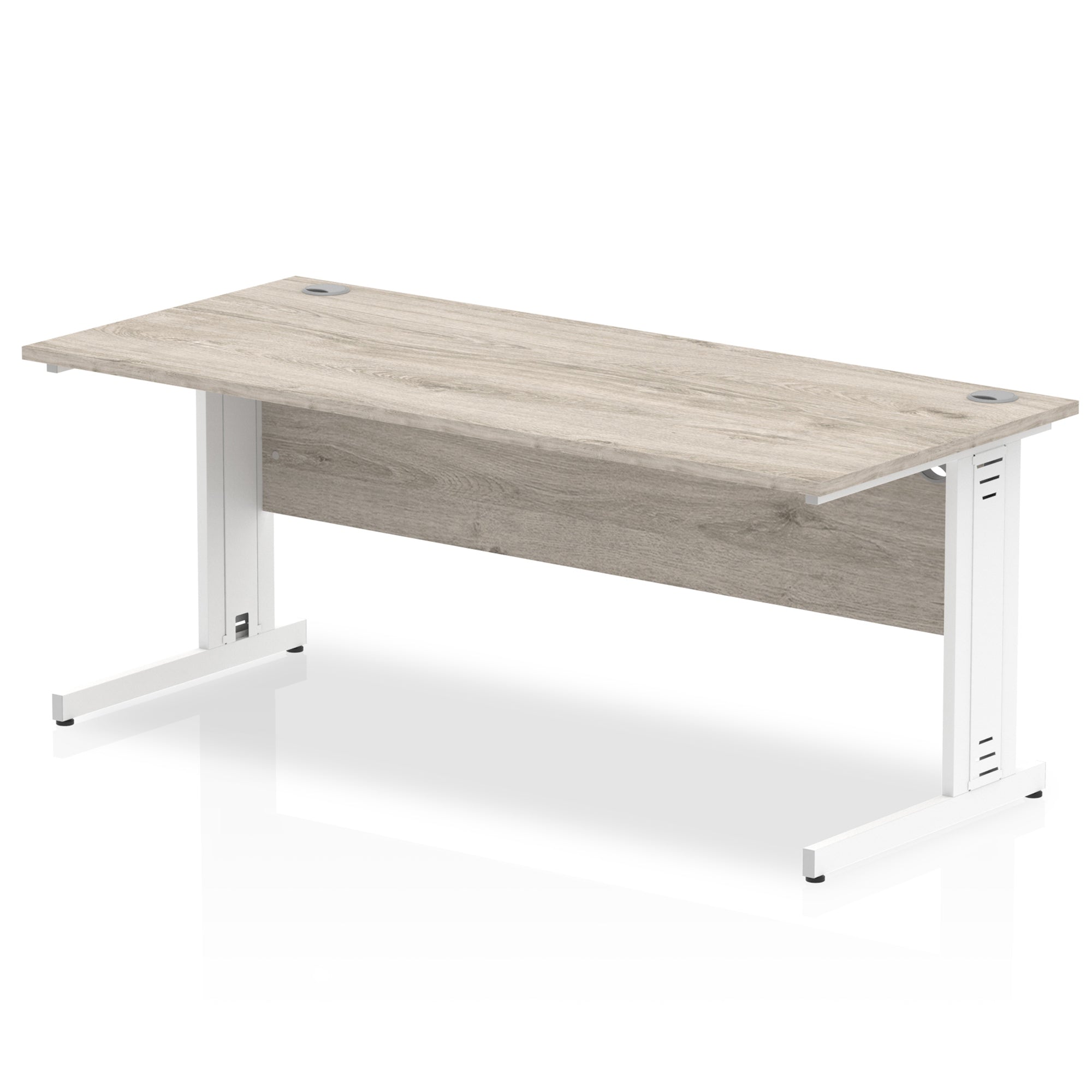 Office furniture impulse-180mm-straight-desk-cable-managed-leg Dynamic  White Colour Grey Oak 