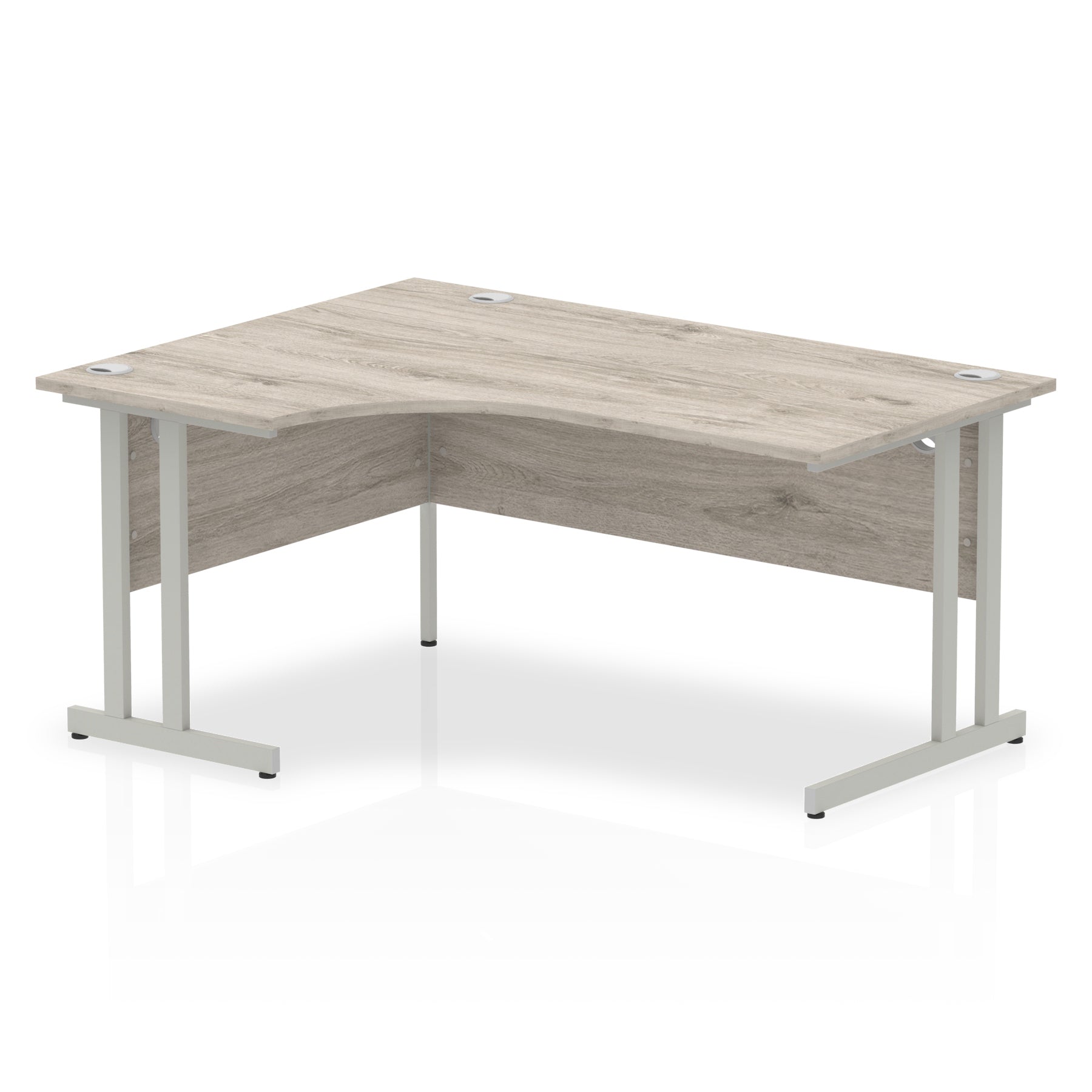 Office furniture impulse-160mm-left-crescent-desk-cantilever-leg Dynamic  Silver Colour Grey Oak 