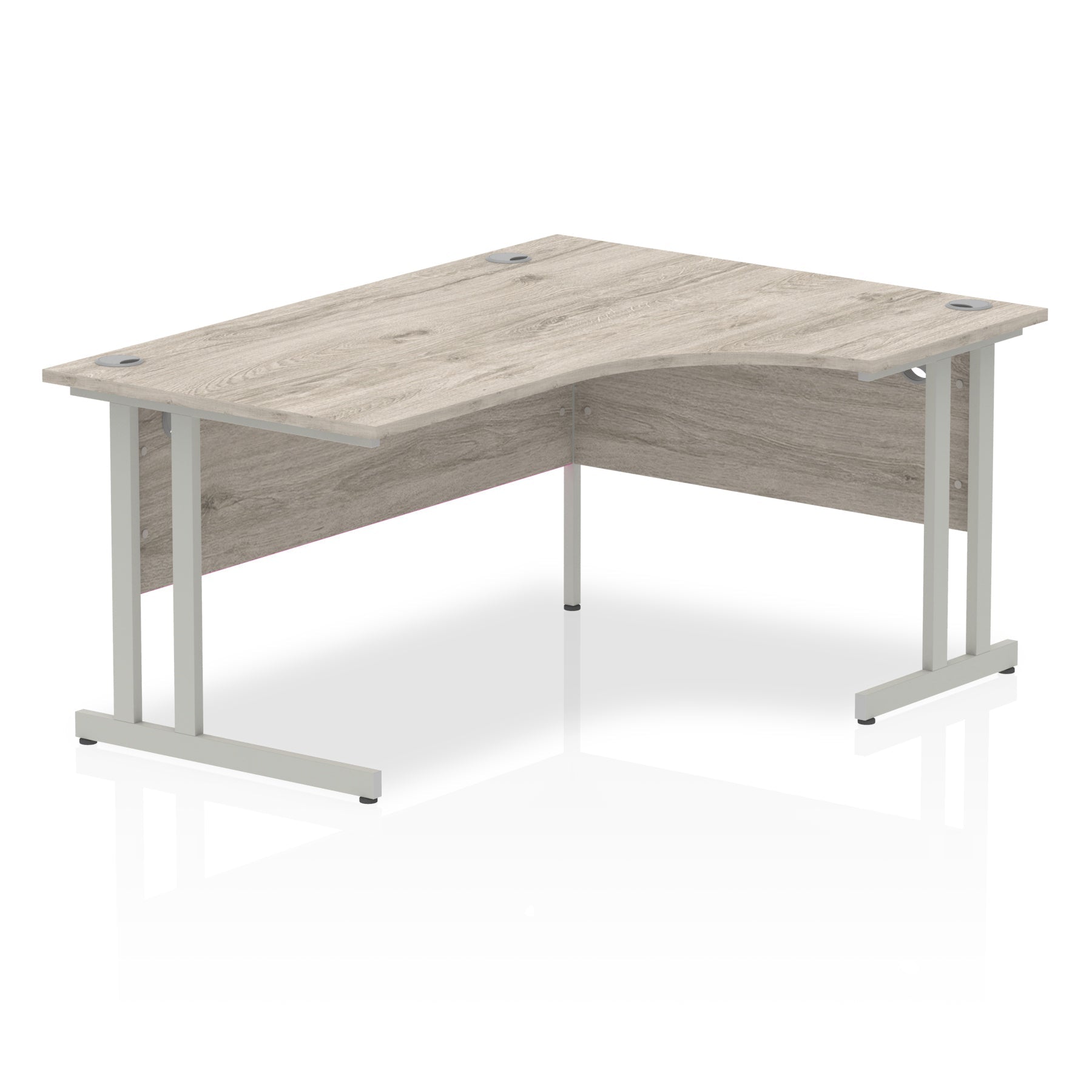 Office furniture impulse-160mm-right-crescent-desk-cantilever-leg Dynamic  Silver Colour Grey Oak 