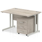 Office furniture impulse-120cm-cantilever-straight-desk-with-mobile-pedestal Dynamic  Beech 3 Drawer   White