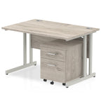 Office furniture impulse-120cm-cantilever-straight-desk-with-mobile-pedestal Dynamic  Beech 2 Drawer   White