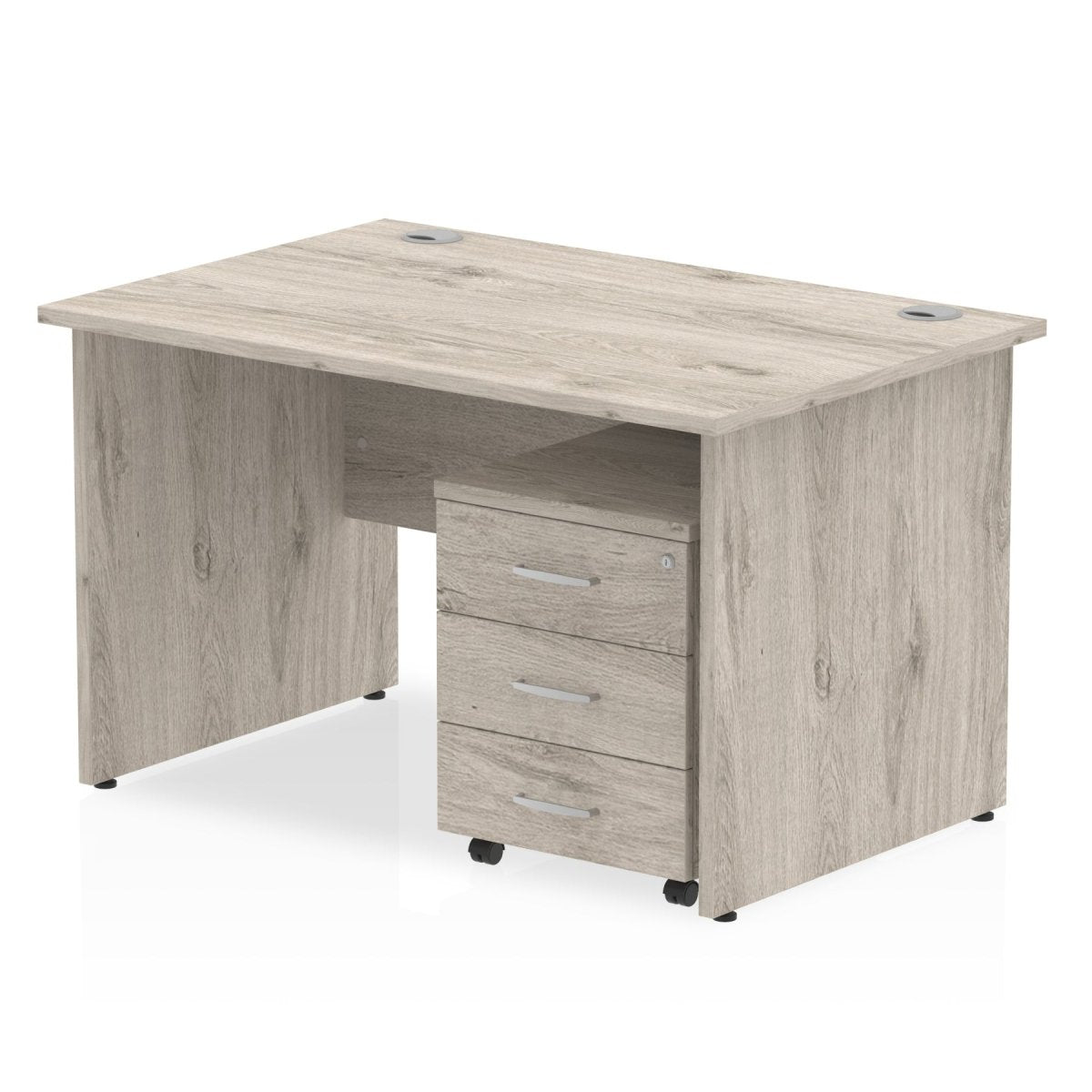 Office furniture impulse-panel-end-straight-desk-with-mobile-pedestal Dynamic  Grey Oak Desk Colour 120 Wide