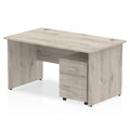 Office furniture impulse-panel-end-straight-desk-with-mobile-pedestal Dynamic  Grey Oak Desk Colour 140 Wide