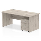 Office furniture impulse-panel-end-straight-desk-with-mobile-pedestal Dynamic  Grey Oak Desk Colour 160 Wide