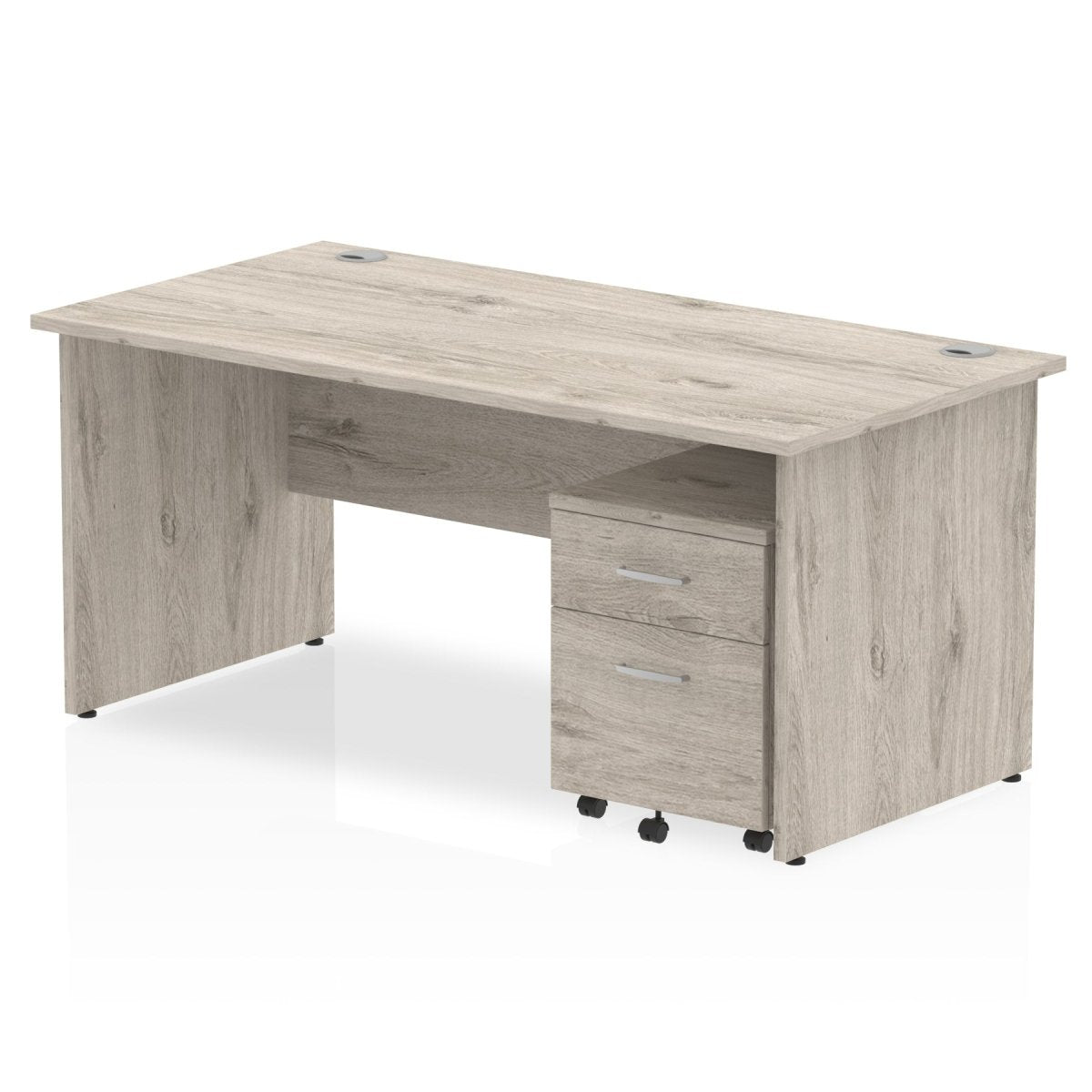Office furniture impulse-panel-end-straight-desk-with-mobile-pedestal Dynamic  Grey Oak Desk Colour 160 Wide