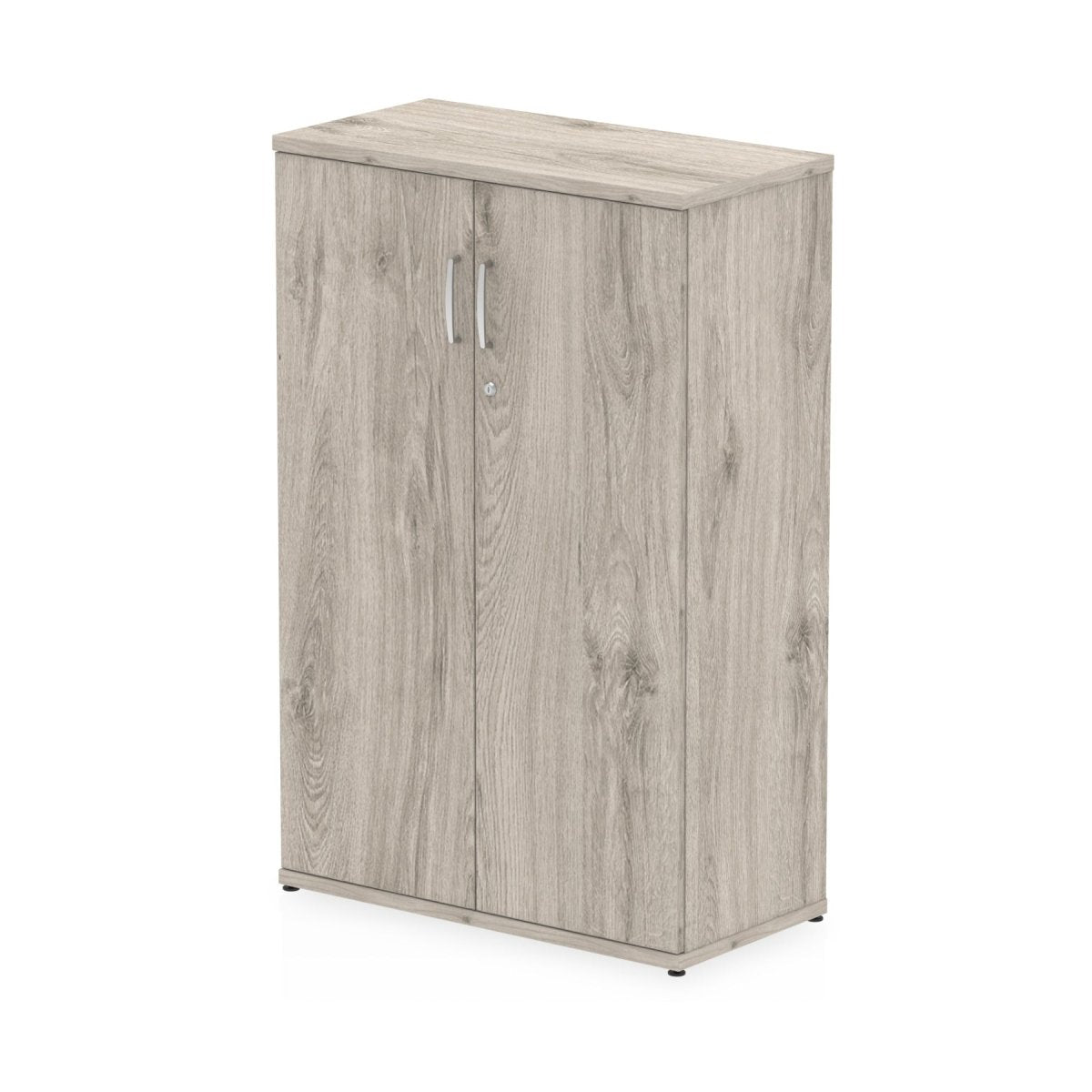 Office Locking Wooden Cupboard  By Dynamic Impulse Range  Height  120cm  Grey Oak