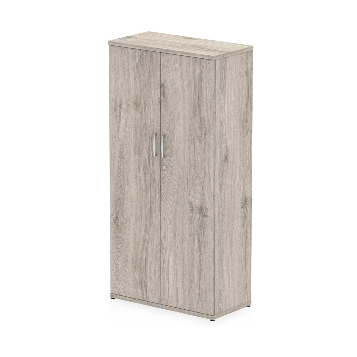Office Locking Wooden Cupboard  By Dynamic Impulse Range  Height  160cm  Grey Oak