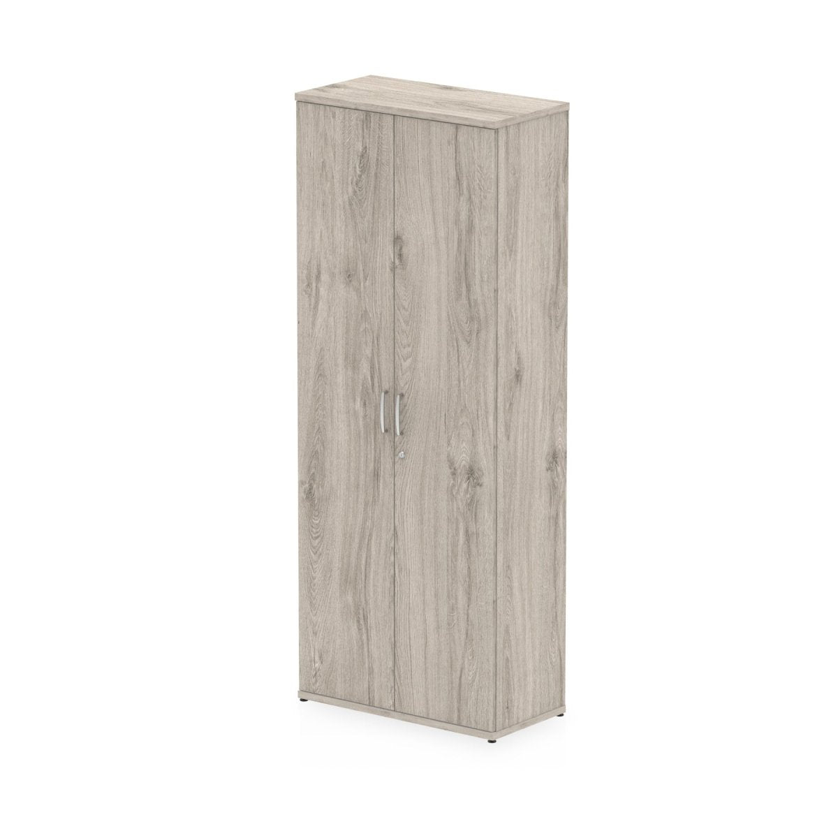 Office Locking Wooden Cupboard  By Dynamic Impulse Range  Height  200cm  Grey Oak