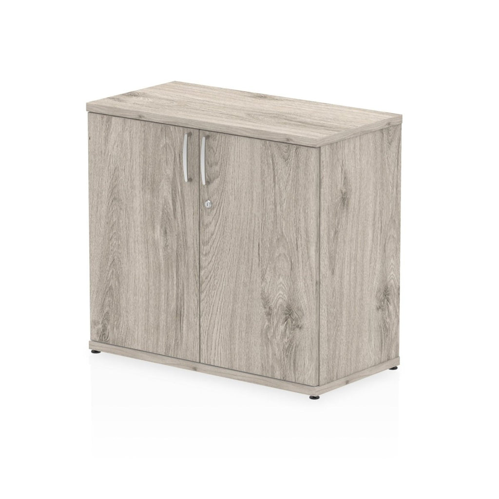 Office Locking Wooden Cupboard  By Dynamic Impulse Range  Height  Low  Grey Oak