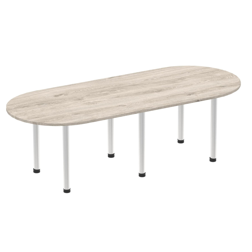 Office furniture impulse-boardroom-table-with-post-leg Dynamic  Grey Oak 240 Wide  Black