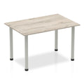 Office furniture impulse-120cm-straight-table-with-post-leg Dynamic  Grey Oak Desk  SilverLeg