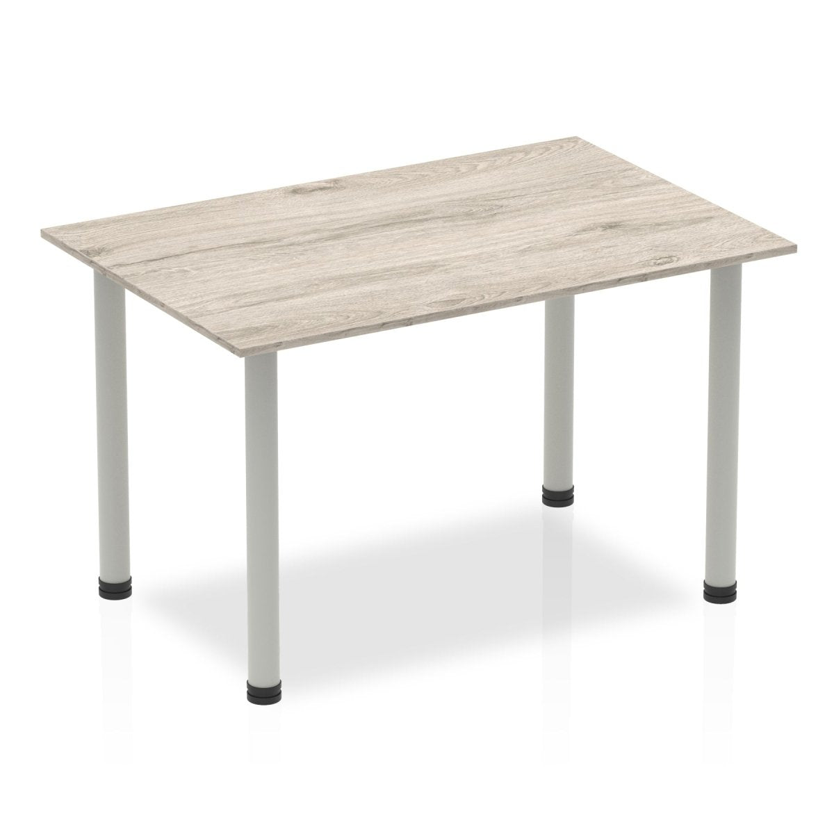 Office furniture impulse-120cm-straight-table-with-post-leg Dynamic  Grey Oak Desk  SilverLeg