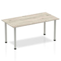 Office Table Impulse 160cm Straight Table With Post Leg Grey Oak Silver Dynamic Office  