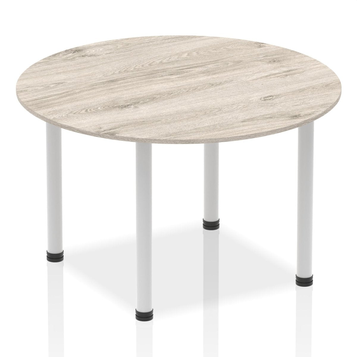 Office furniture impulse-round-table-with-post-leg Dynamic  Grey Oak Desk Colour 120 Wide