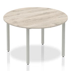 Office furniture impulse-circle-table-with-box-frame-leg Dynamic  Grey Oak 120 Wide