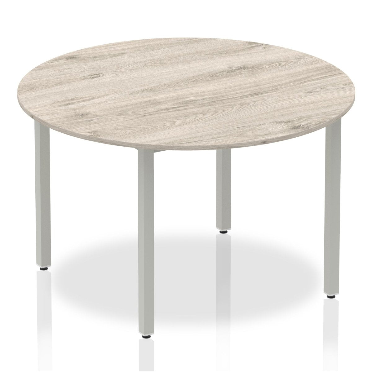 Office furniture impulse-circle-table-with-box-frame-leg Dynamic  Grey Oak 120 Wide