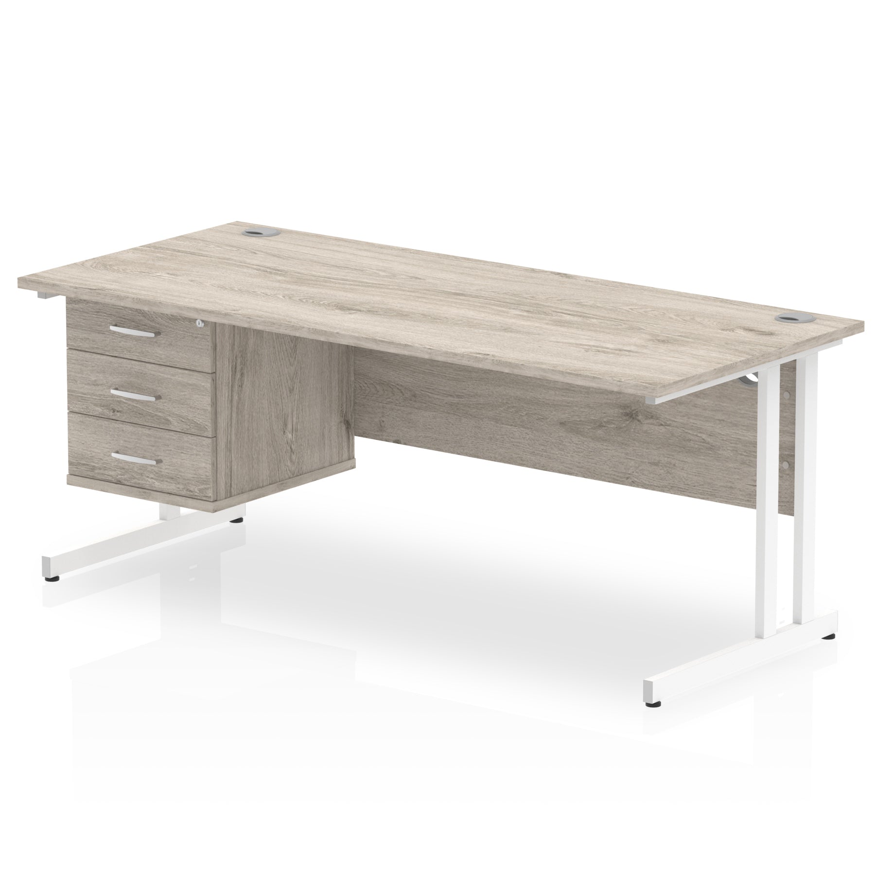 impulse-cantilever-straight-desk-white-frame-with-fixed-pedestal Dynamic  BEECH 180 Wide 2 Drawer & 3 Drawer