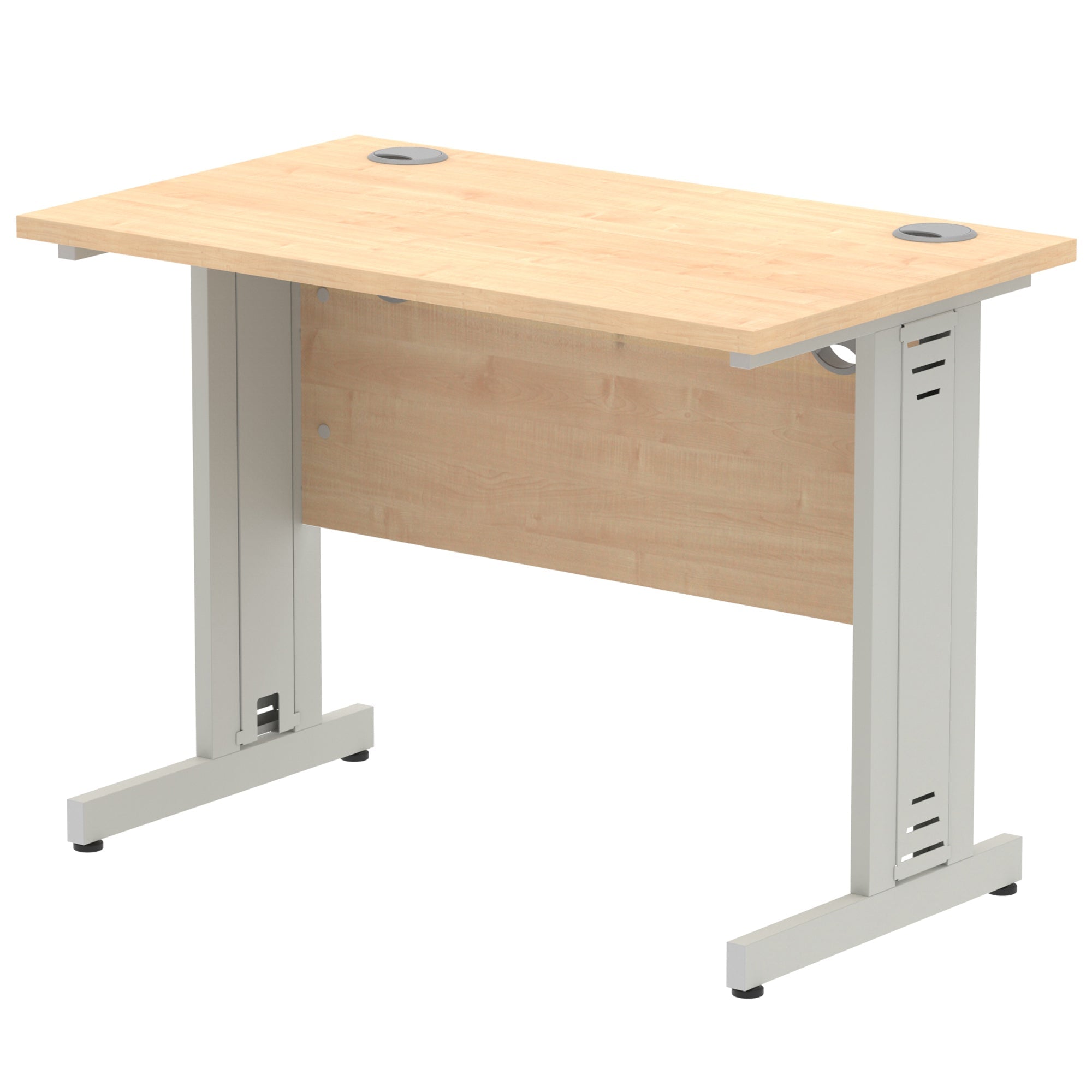 Office furniture impulse-100mm-straight-desk-cable-managed-leg Dynamic  Silver Colour Maple 