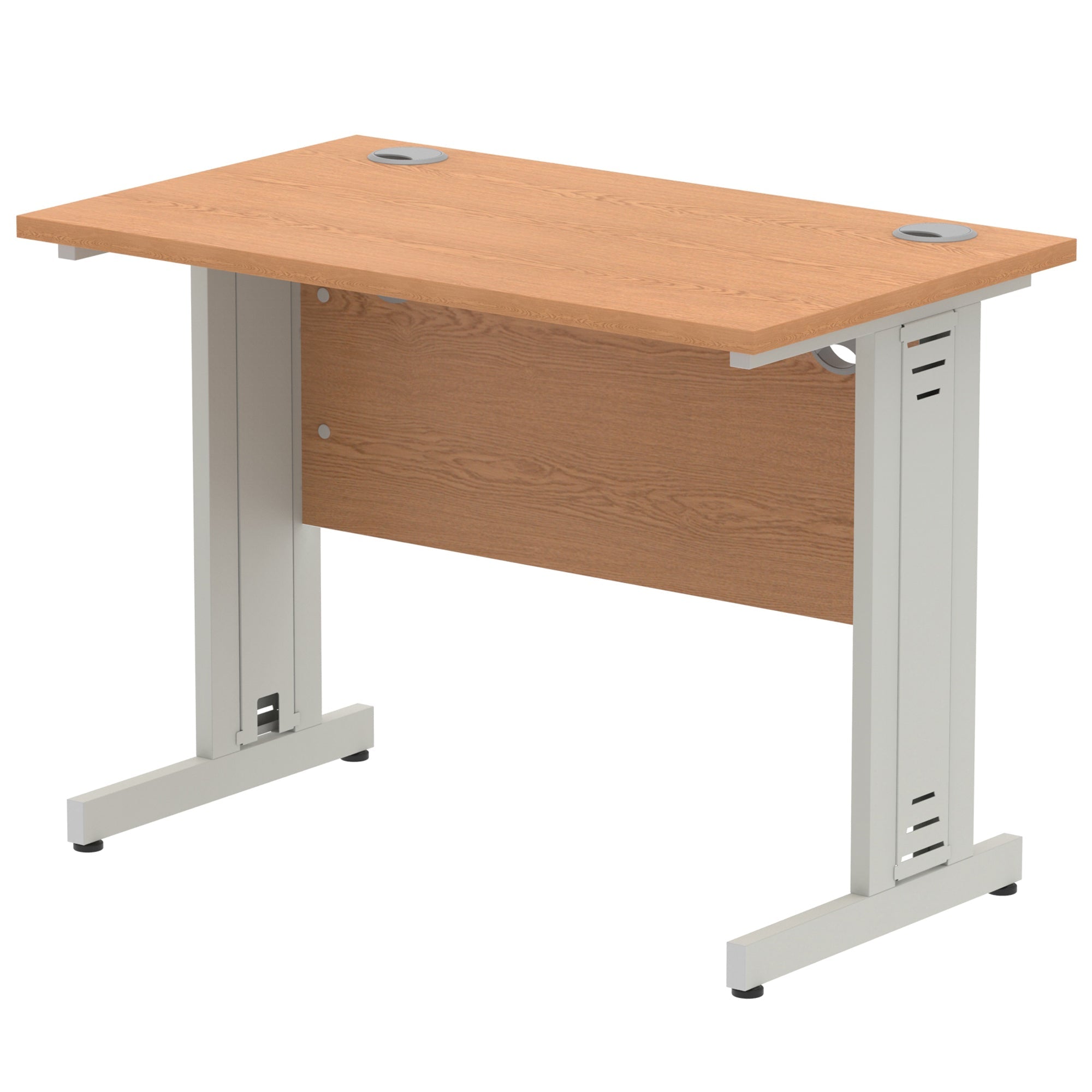 Office furniture impulse-100mm-straight-desk-cable-managed-leg Dynamic  Silver Colour Oak 