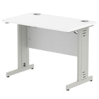 Office furniture impulse-100mm-straight-desk-cable-managed-leg Dynamic  Silver Colour White 