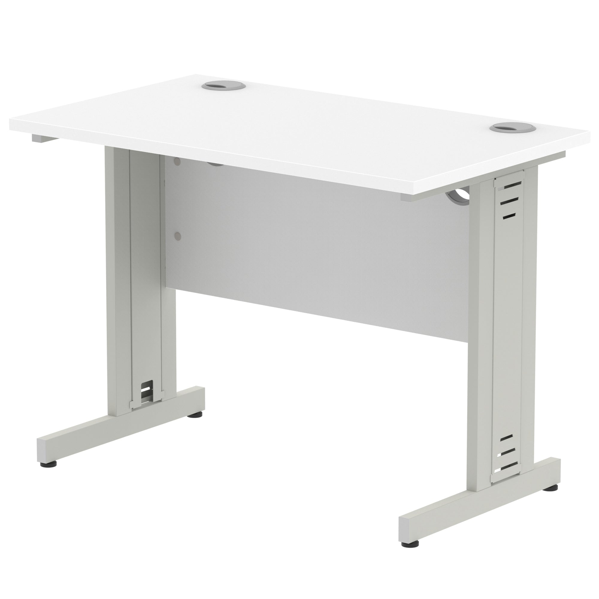 Office furniture impulse-100mm-straight-desk-cable-managed-leg Dynamic  Silver Colour White 