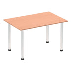 Office furniture impulse-120cm-straight-table-with-post-leg Dynamic  Beech Desk  ChromeLeg