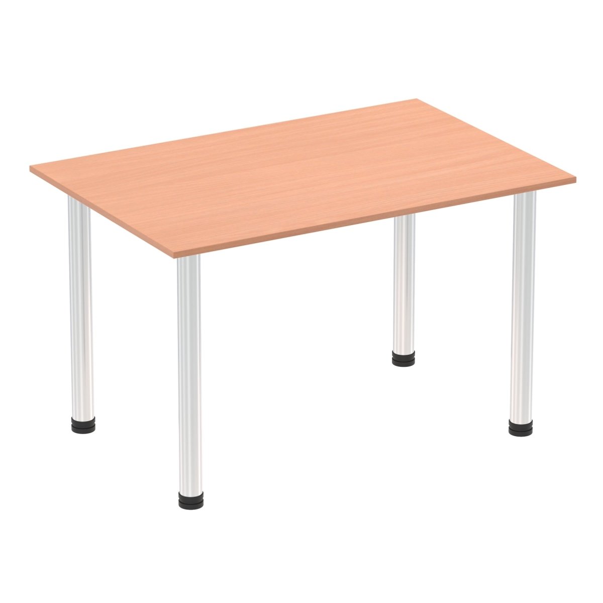 Office furniture impulse-120cm-straight-table-with-post-leg Dynamic  Beech Desk  ChromeLeg