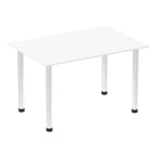 Office furniture impulse-120cm-straight-table-with-post-leg Dynamic  White Desk  ChromeLeg