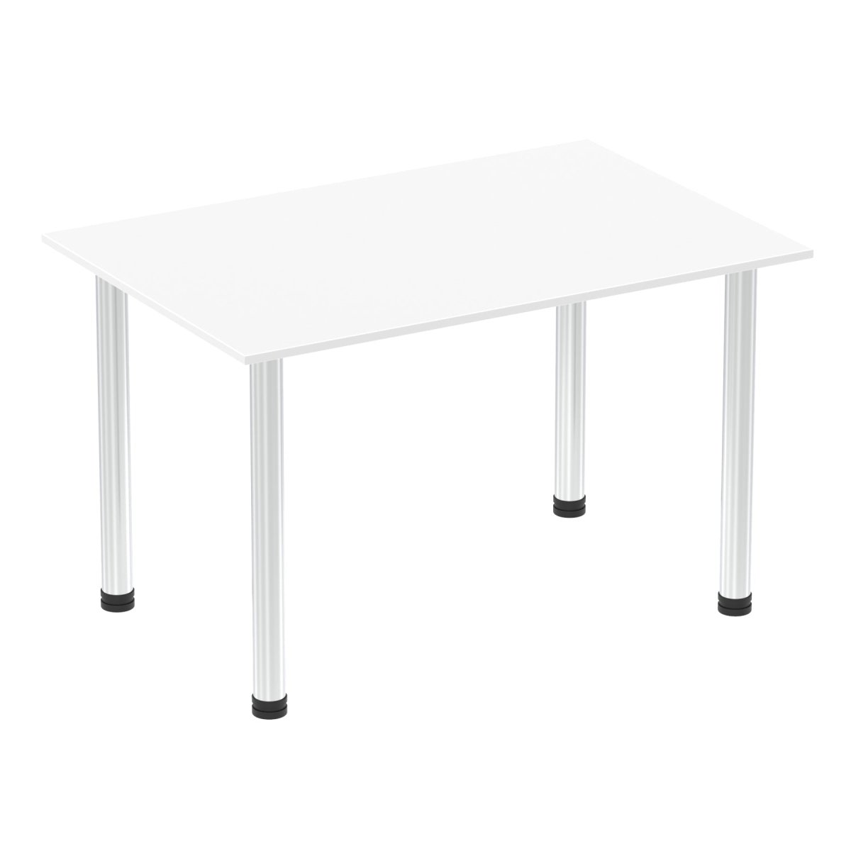 Office furniture impulse-120cm-straight-table-with-post-leg Dynamic  White Desk  ChromeLeg