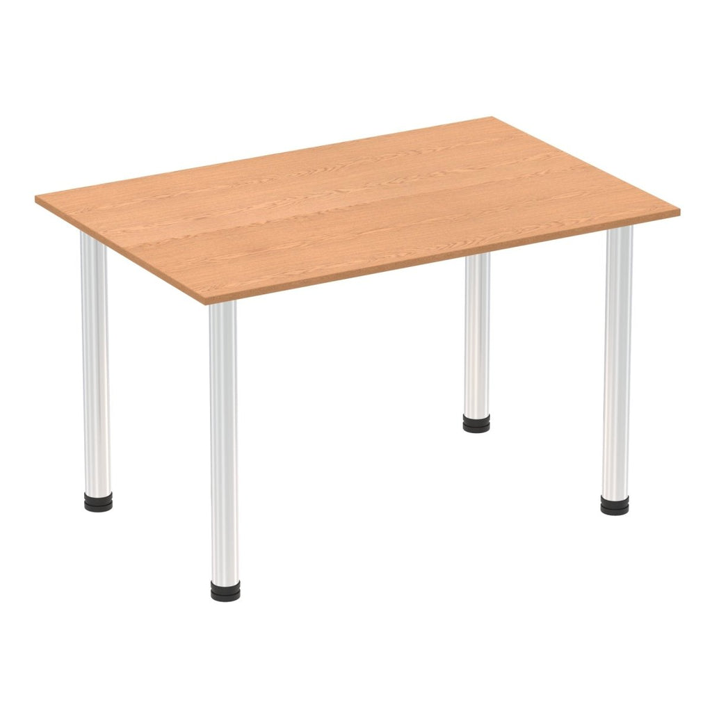 Office furniture impulse-120cm-straight-table-with-post-leg Dynamic  Oak Desk  ChromeLeg