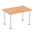 Office furniture impulse-120cm-straight-table-with-post-leg Dynamic  Oak Desk  ChromeLeg