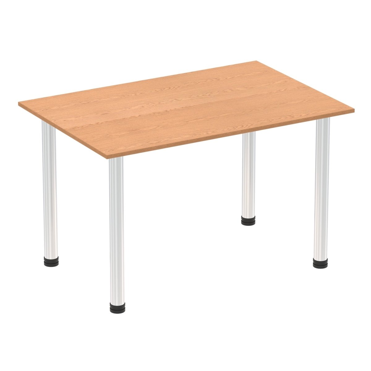 Office furniture impulse-120cm-straight-table-with-post-leg Dynamic  Oak Desk  ChromeLeg
