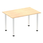 Office furniture impulse-120cm-straight-table-with-post-leg Dynamic  Maple Desk  ChromeLeg