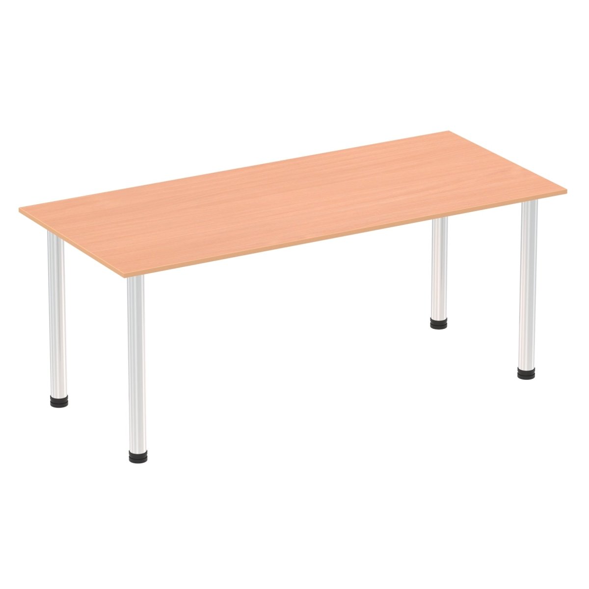 Office Table Impulse 180cm Straight Table With Post Leg Beech Chrome Dynamic Office  