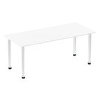 Office Table Impulse 180cm Straight Table With Post Leg White Aluminium Dynamic Office  