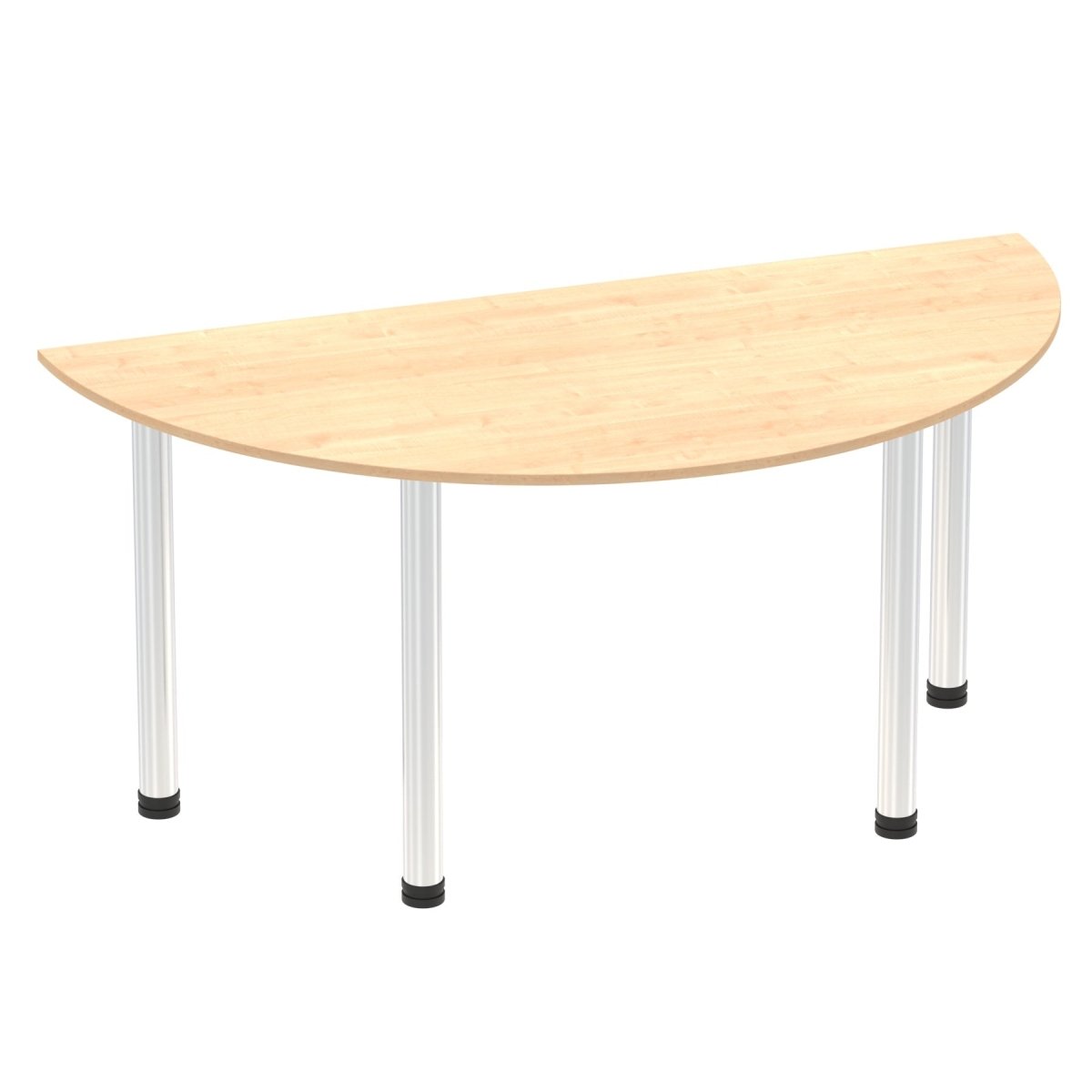 Office furniture impulse-semi-circle-table-with-post-leg Dynamic  Maple 160 Wide Chrome